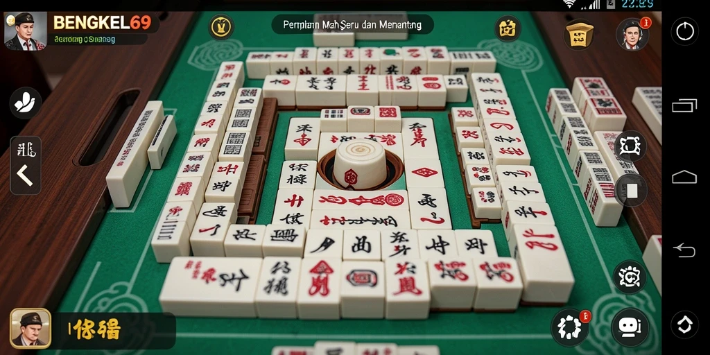 Tampilan gameplay seru dan interaktif dari BENGKEL69 yang membuat Mahjong semakin menyenangkan.