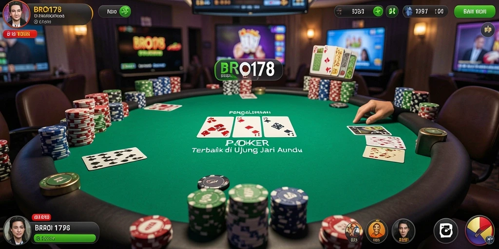 Tampilan screenshot BRO178 menunjukkan aksi seru permainan Poker.
