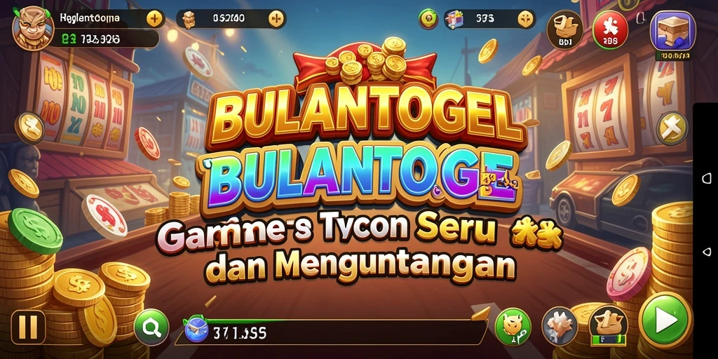 Screenshot utama BULANTOGEL menampilkan gameplay seru yang memperlihatkan bisnis dan strategi.