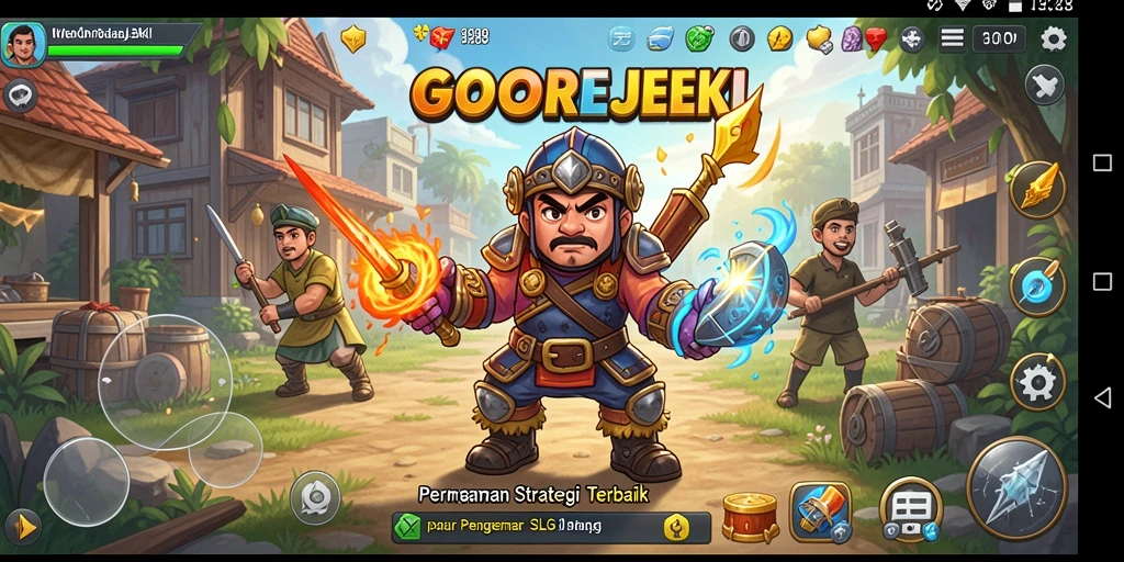 Tangkapan layar gameplay GOGOREJEKI menampilkan strategi dan pertempuran yang mendebarkan.