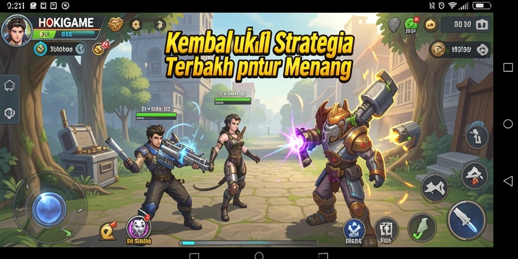 Tangkapan layar gameplay HOKIGAME yang menunjukkan aksi pertempuran yang mendebarkan.