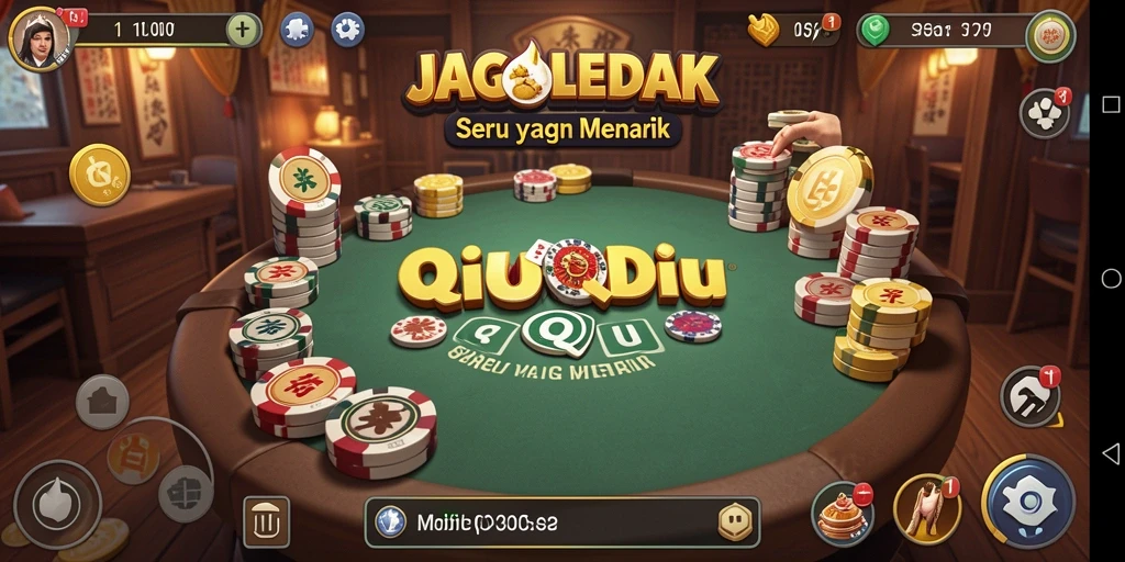 Tampilan menarik dari gameplay JAGOLEDAK QiuQiu.