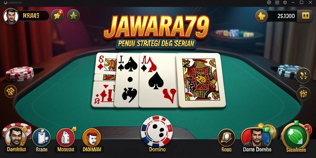 Tampilan gameplay seru di JAWARA79 dengan aksi domino yang mendebarkan.
