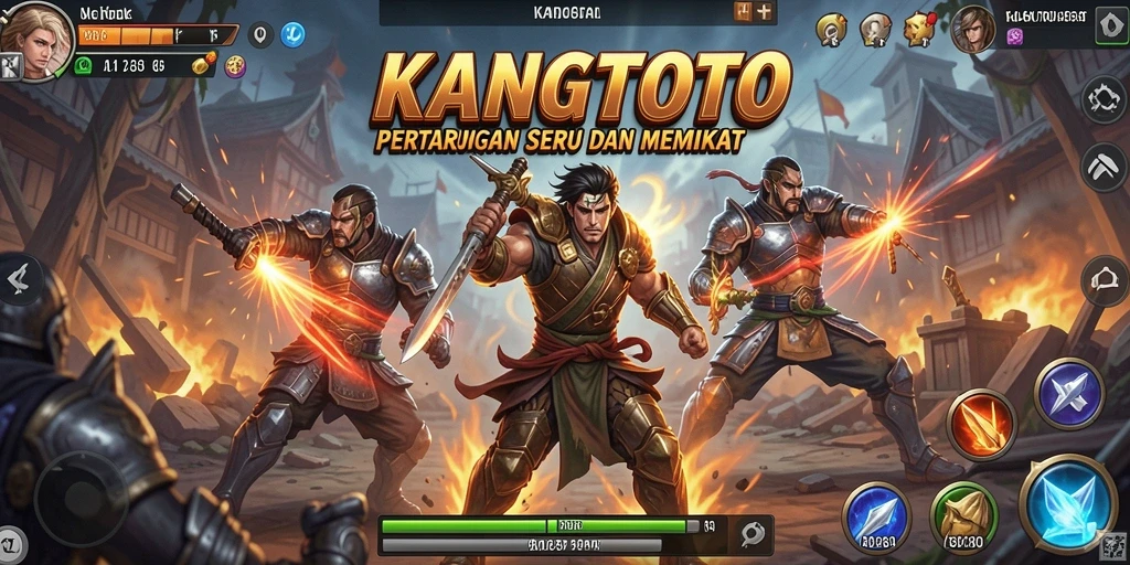 Gameplay KANGTOTO dengan pertarungan yang mendebarkan dan grafis menarik.