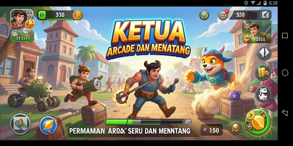 Tampilan gameplay seru dan penuh aksi di KETUA.