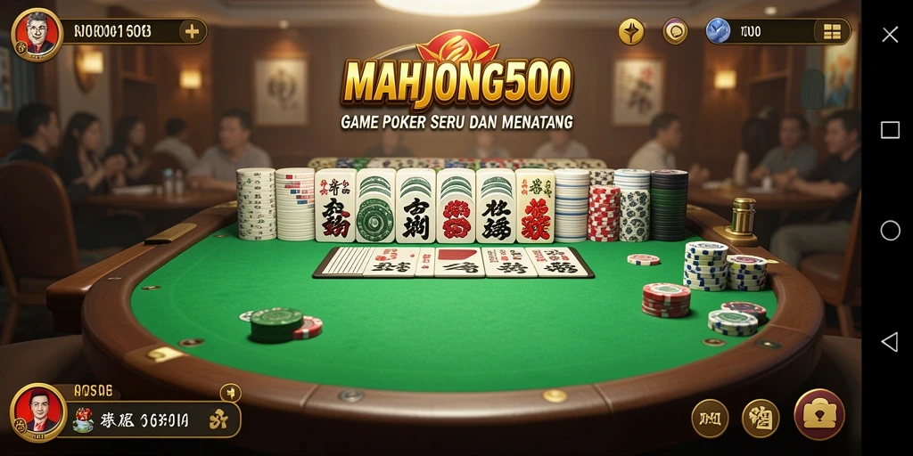 Tampakan seru dari gameplay Poker di MAHJONG500.
