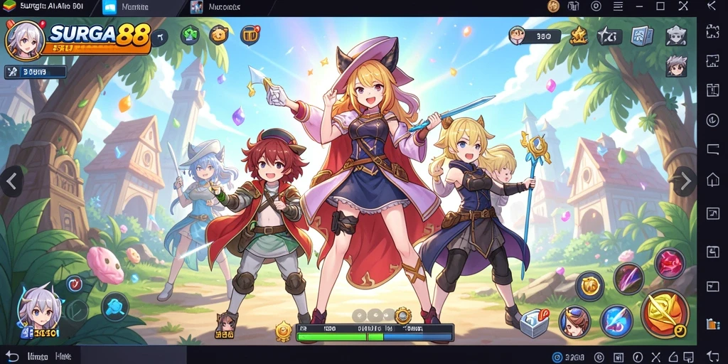 Tampilan gameplay SURGA88 yang penuh warna dan menarik.